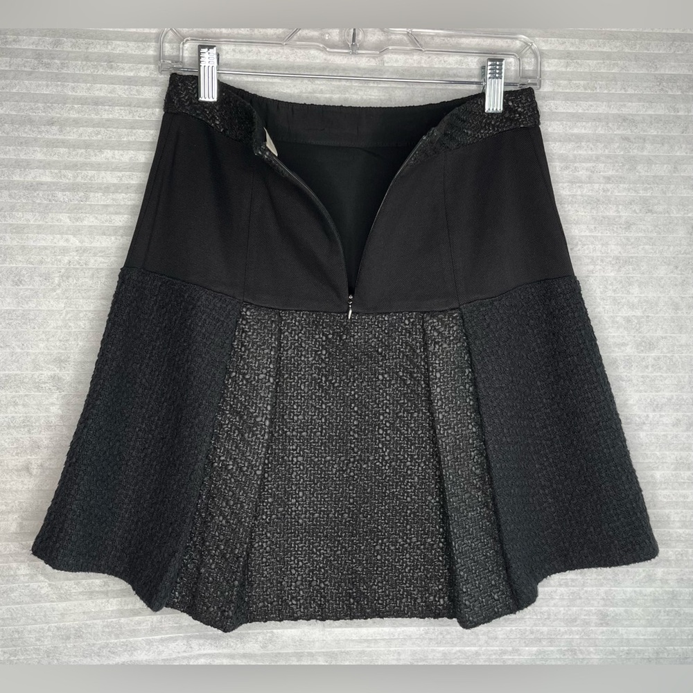 Rebecca Taylor Black Tweed Mini Skirt Size 0 Waist 27 - Picture 4 of 11